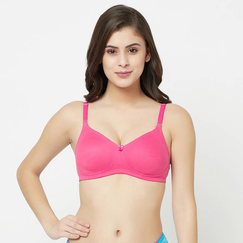 Groversons Paris Beauty Women's Non-Padded Non-Wired Double Layered Bra - Pink (44B)