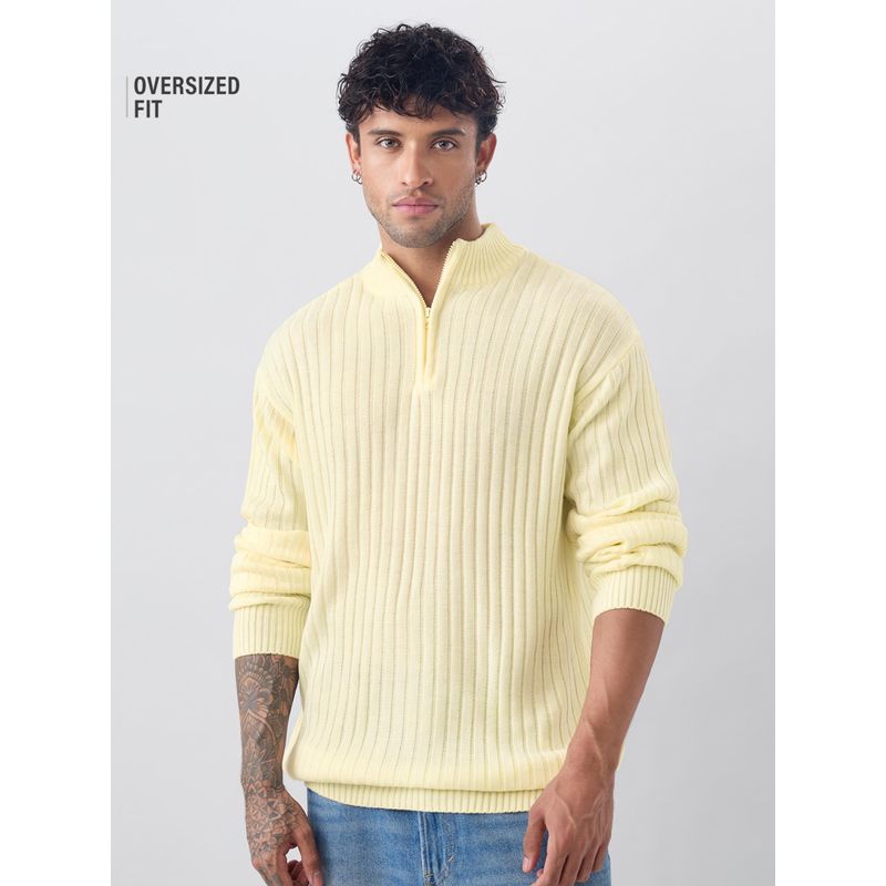 The Souled Store Onyx Men Yellow Oversized Sweater (M)