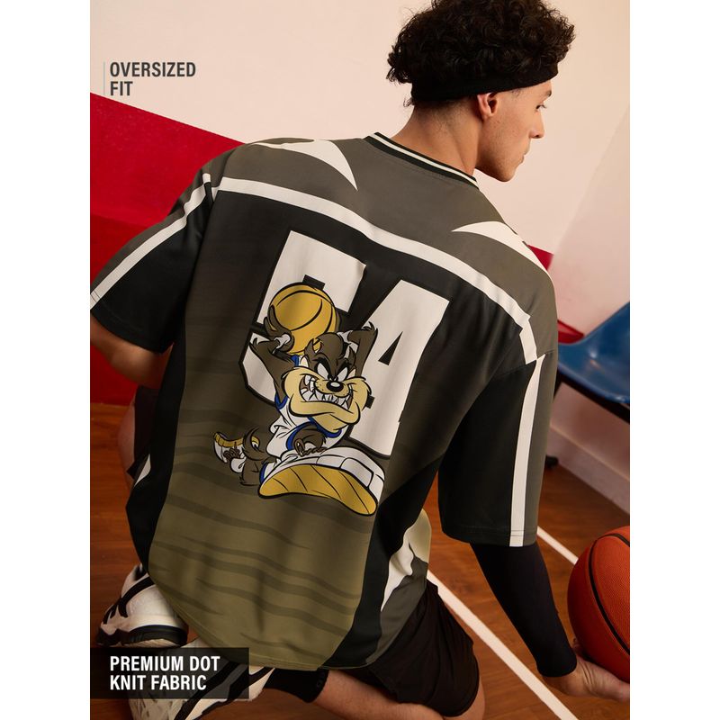 The Souled Store Official Looney Tunes: Beast Men Olive Oversized T-Shirt (XS)