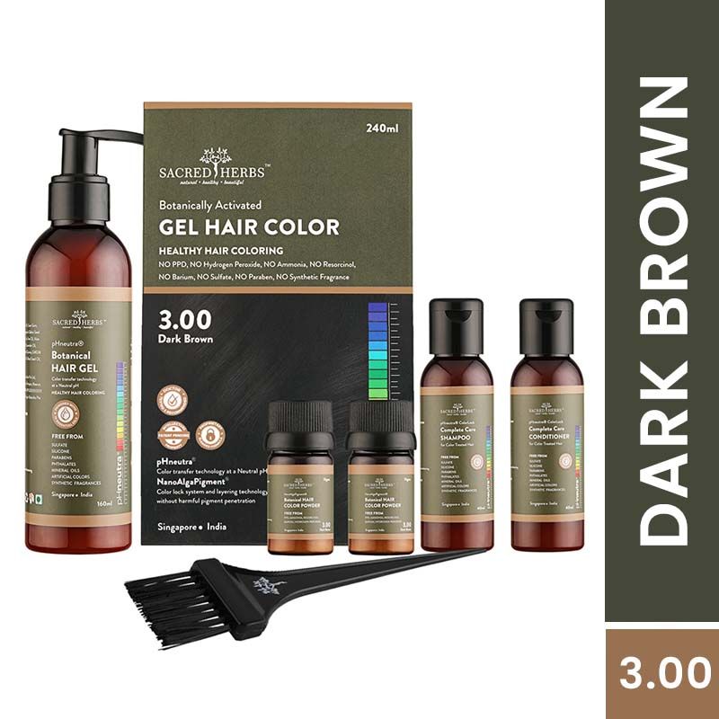 Sacred Herbs Botanically Activated Gel Hair Color - Dark Brown 3.00