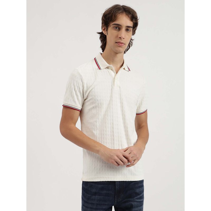 United Colors of Benetton Regular Fit Textured Terry Jacquard Polo T-Shirt (M)