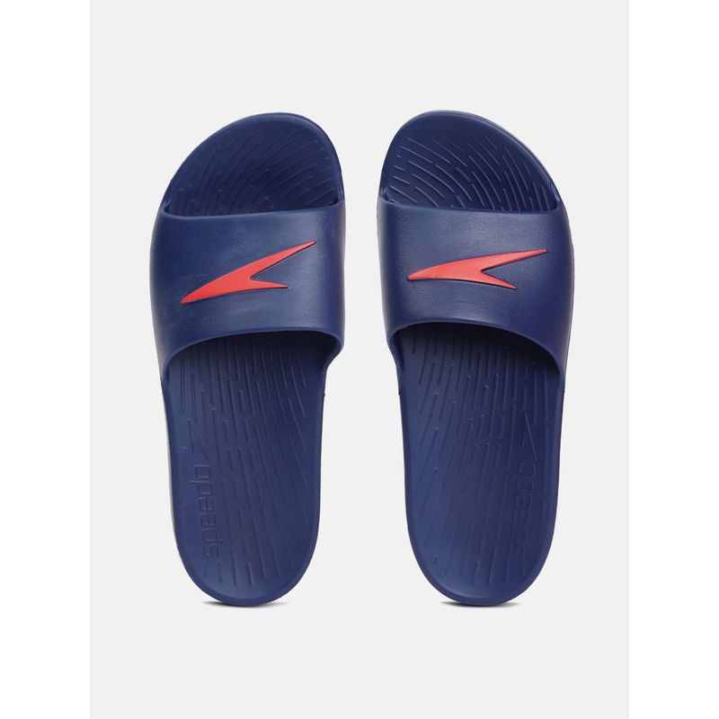 Speedo Men's Single Colour Slides - Ammonite & Fed Red (UK 8)