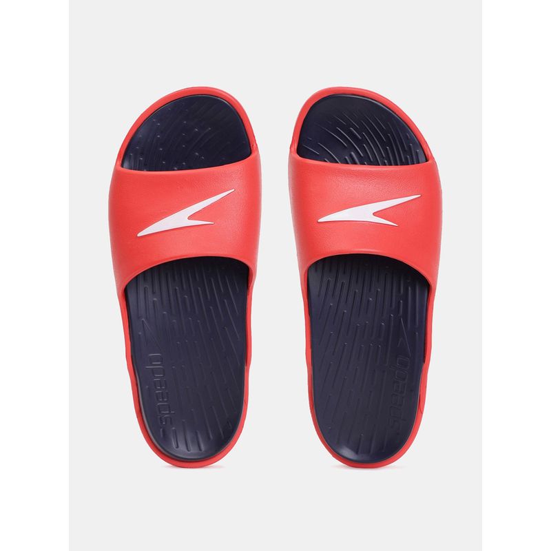 Speedo Men's Dual Colour Slides - True Navy & Fed Red (UK 8)