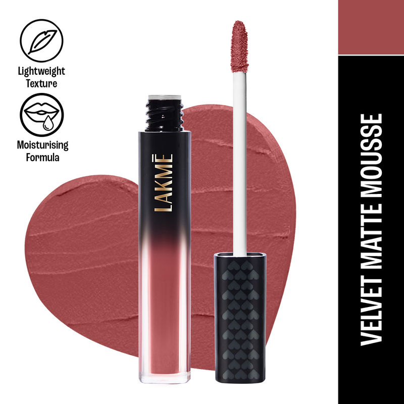 Lakme Xtraordin-Airy Velvet Lightweight Matte Lip Mousse With Cocoa Butter - 303 Nude Naturalle