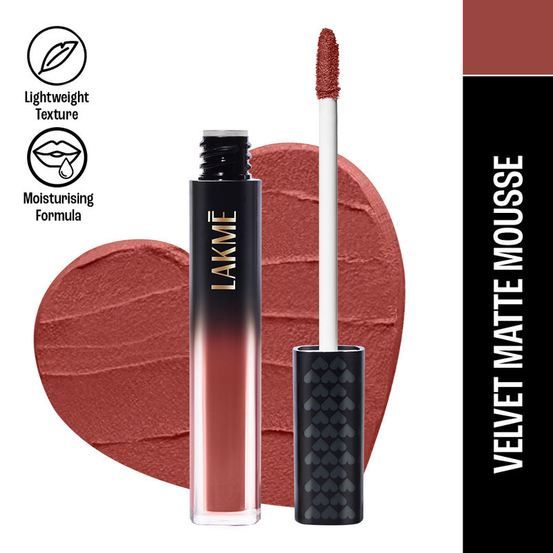 Lakme Xtraordin-Airy Velvet Matte Lip Mousse - 304 Chocolate Temptation