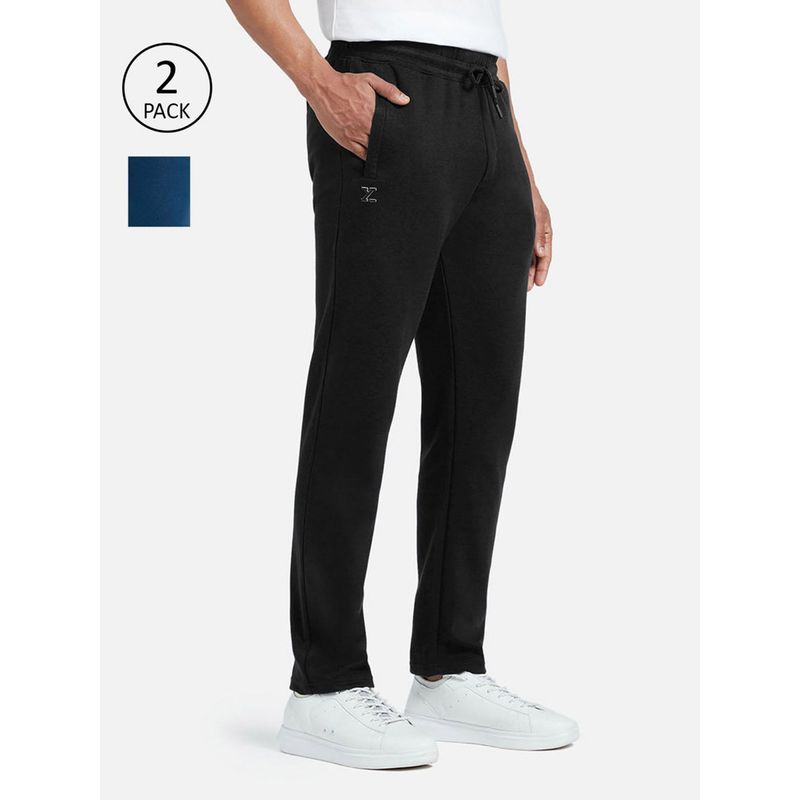 XYXX Mens Cotton Rich Solid TrackPant with Zipper Pocket (Pack of 2) (L)