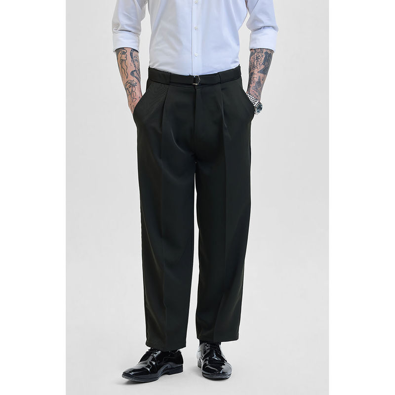 Snitch Dark Green Relaxed Fit Korean Trouser (34)