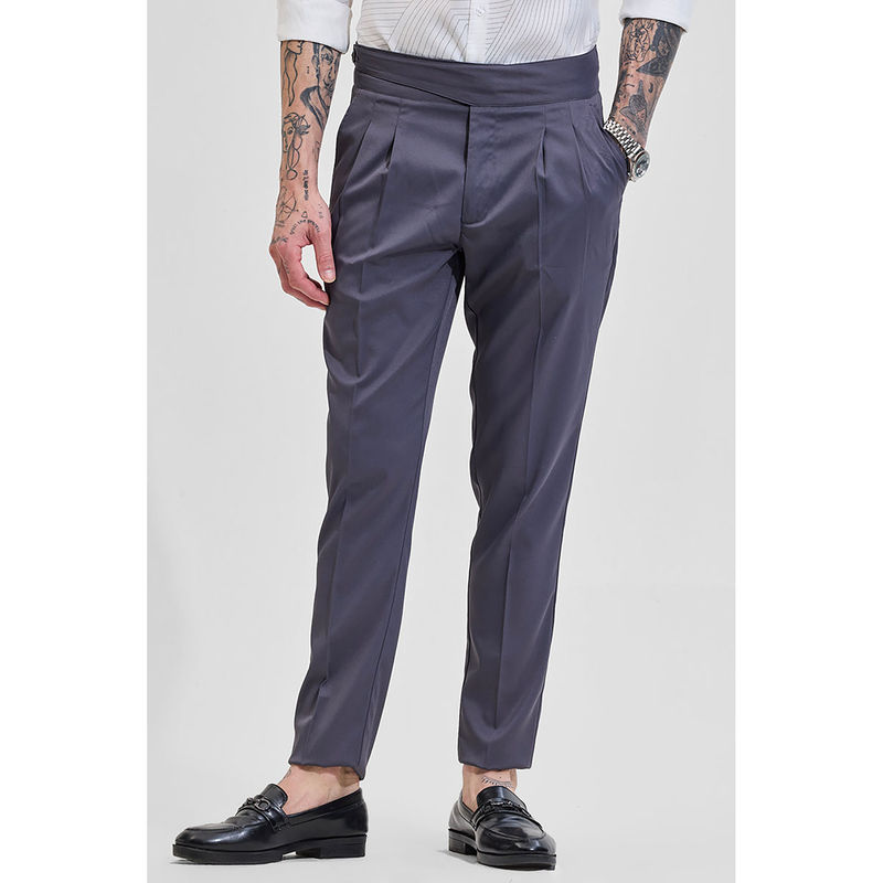 Snitch Grey Stretch Slim Fit Trouser (34)