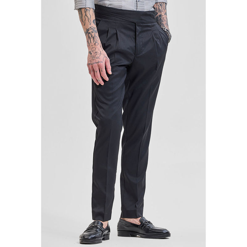 Snitch Black Stretch Slim Fit Trouser (34)