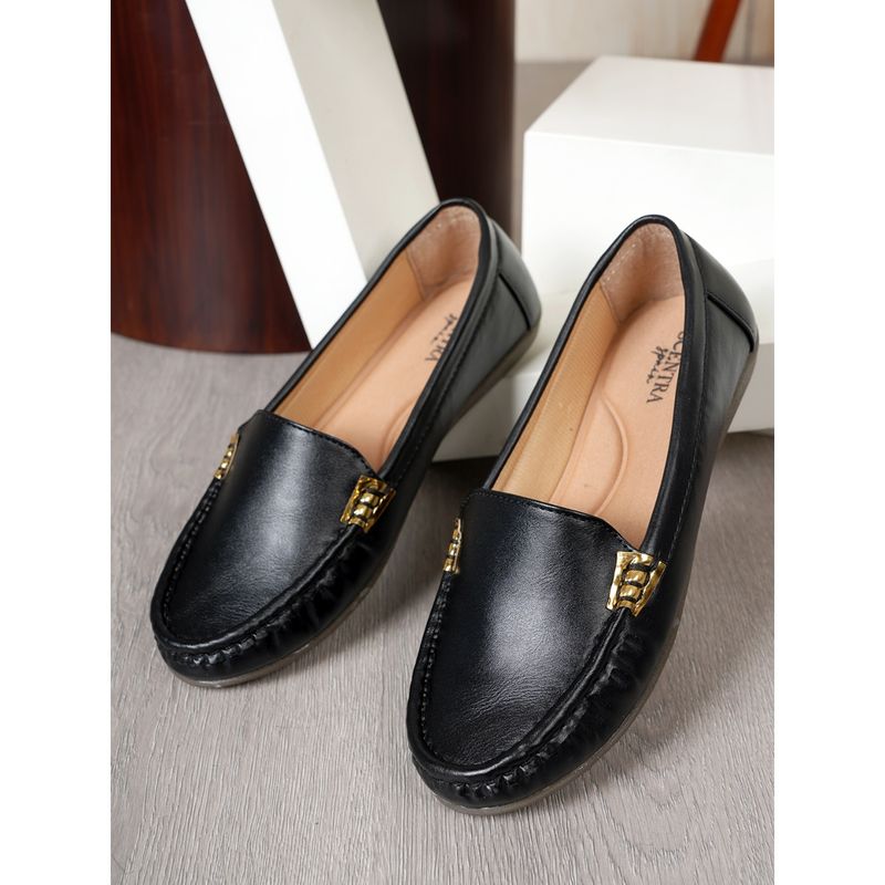 SCENTRA Eliana Black Cushioned Loafers (EURO 39)
