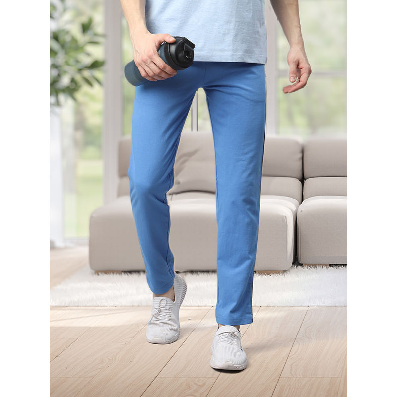 ALMO Fresco Slim Fit Cotton Track Pants - Blue (S)