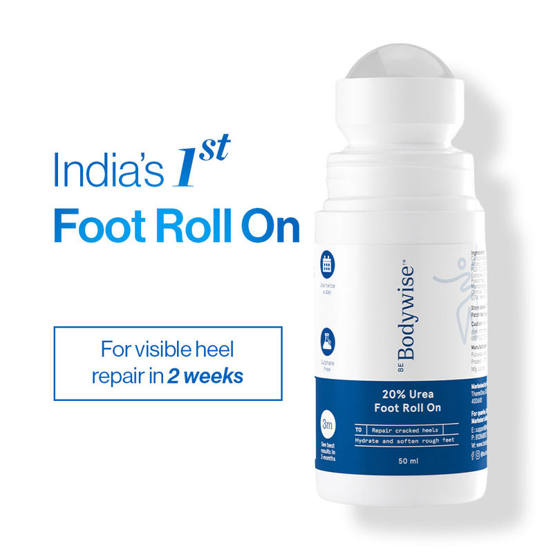 Be Bodywise 20% Urea Foot & Heel Roll On For Dry Feet & Cracked Heels With Urea & Lactic Acid