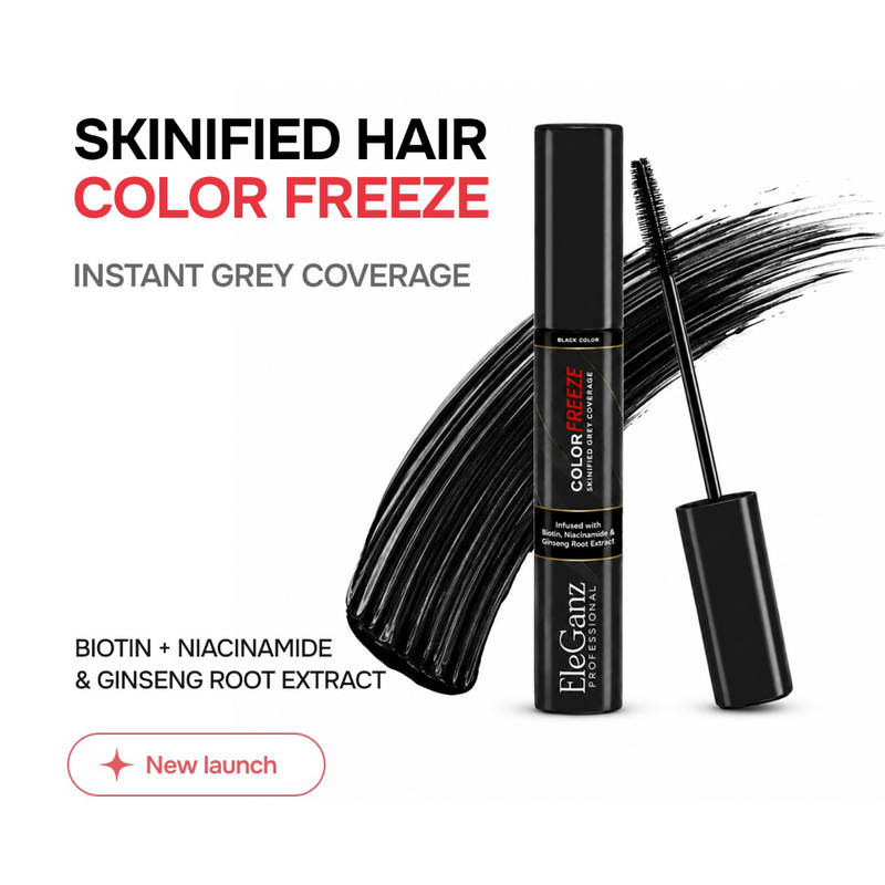 Eleganz Professional Color Fix Hair Gel Root Touch-up, Bald Spots, Niacinamide, Argan Oil Black