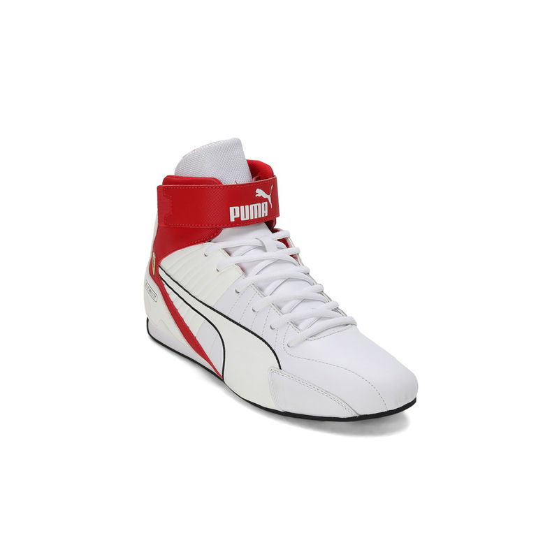 Puma Ferrari Kart Cat Mid Unisex White Sneakers (UK 7)