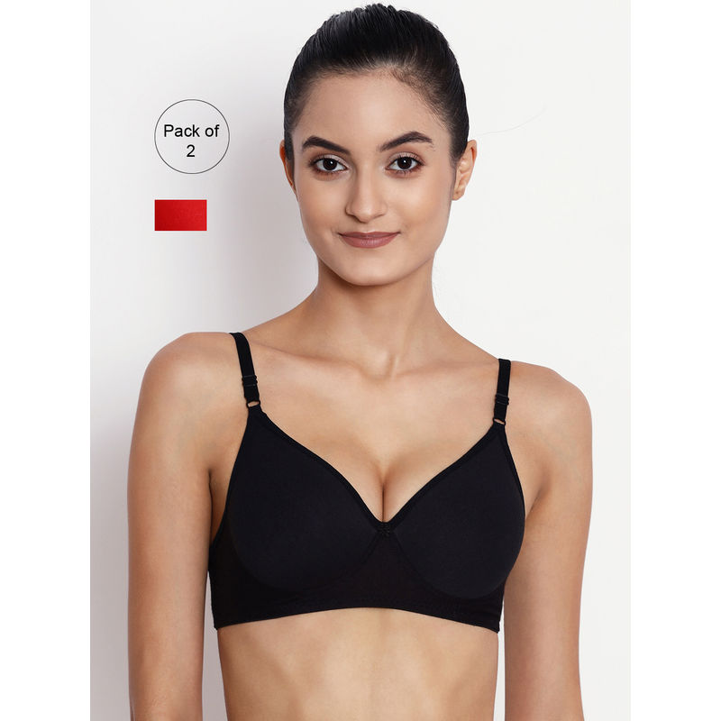 Abelino Pack Of 2 Non-wired Lightly Padded T-shirt Bras. - Multi-Color (38B)