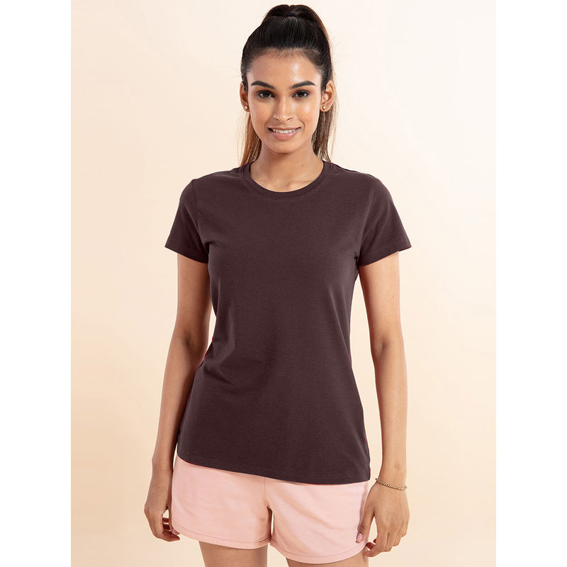 Essential Stretch Cotton Tee In Relaxed Fit , Nykd All Day-NYLE216 - Decadent Chocolate (S)