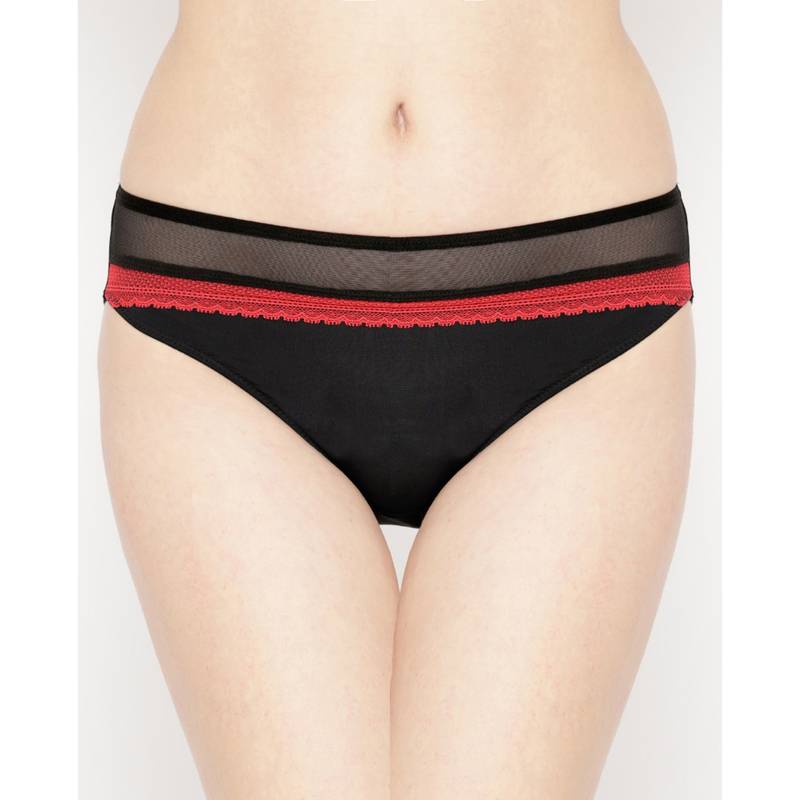 AOBA Women Black Solid Bikini Briefs (S)