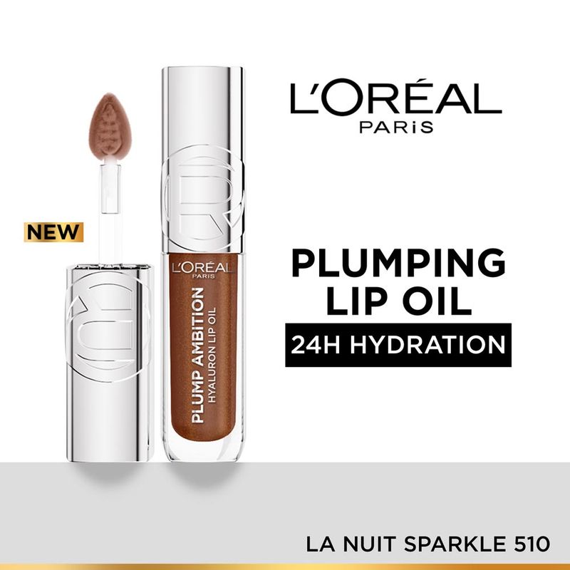 L'Oreal Paris Plump Ambition Hyaluron Lip Oil - 510 La Nuit Sparkle
