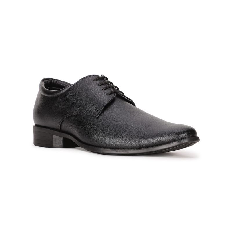 Bata Solid Black Formal Derby Shoes (UK 8)
