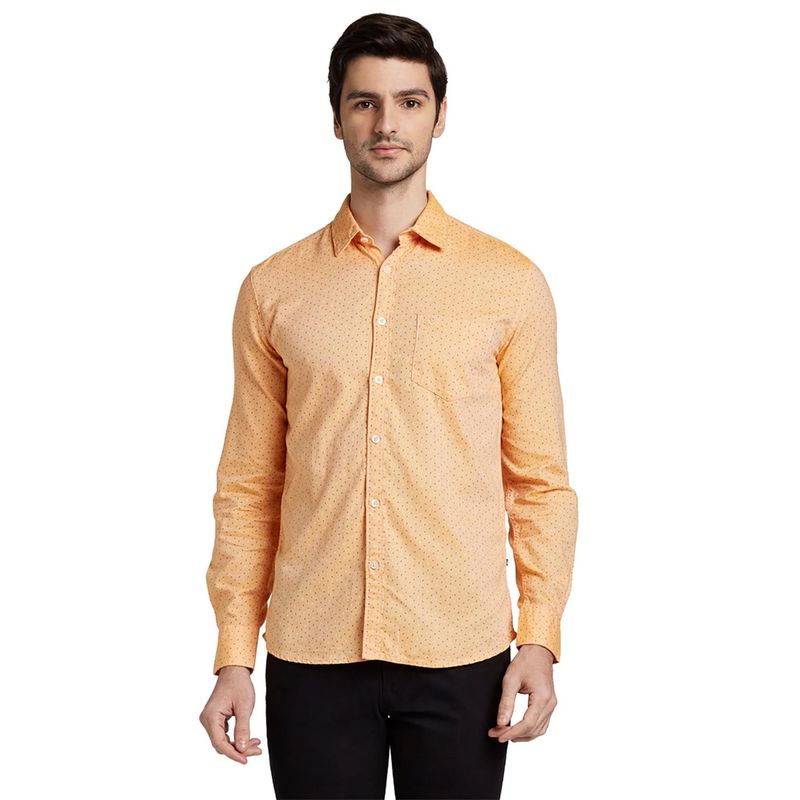 Parx Medium Orange Casual Shirt (XL)