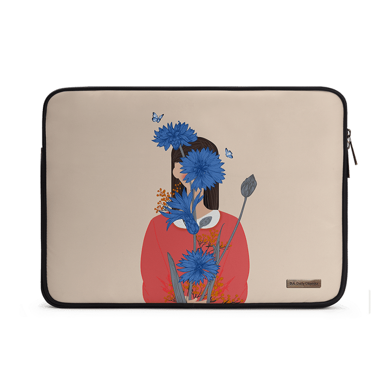 Dailyobjects Cornflower Blue Blooms Zippered Sleeve For Laptop/macbook - 13 Inch