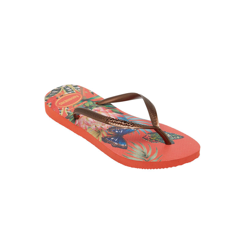 Buy Havaianas Orange Slim Tropical Flipflops Online