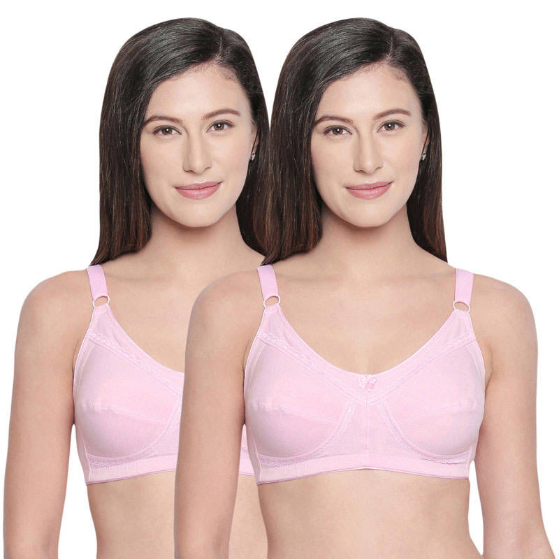 Bodycare B, C & D Cup Perfect Coverage Bra In 100% Cotton-Pack Of 2 - Pink (36D)