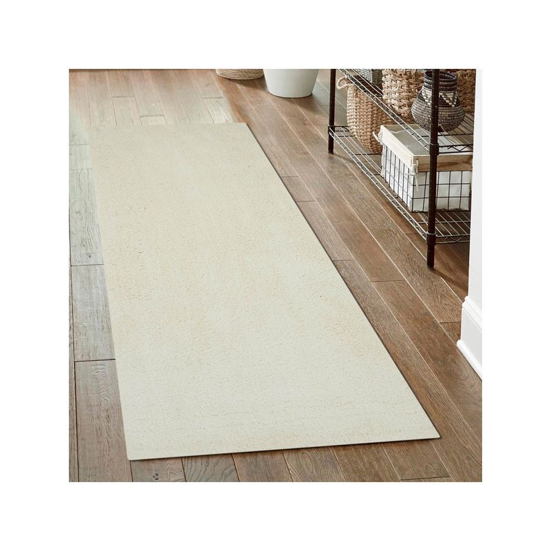 OBSESSIONS Anti-Static Machine Made Polyester Bedside Runner, Cream (2x5 Feet)
