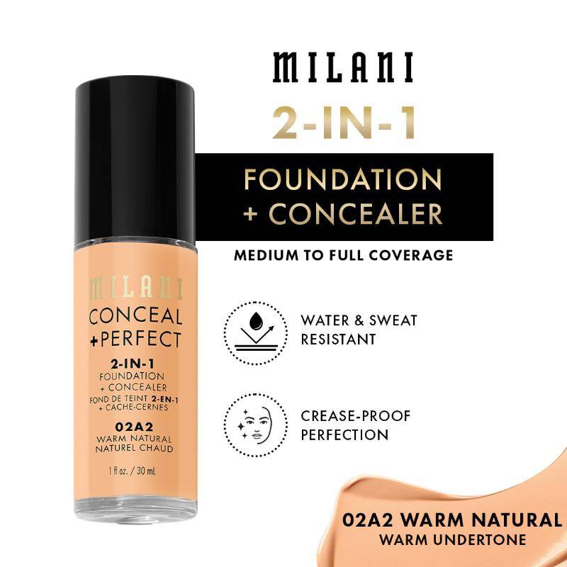 Milani Conceal + Perfect 2-in-1 Foundation + Concealer - Warm Natural
