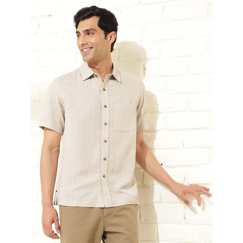 Fabindia Natural Bamboo Linen Regular Shirt (2XL)