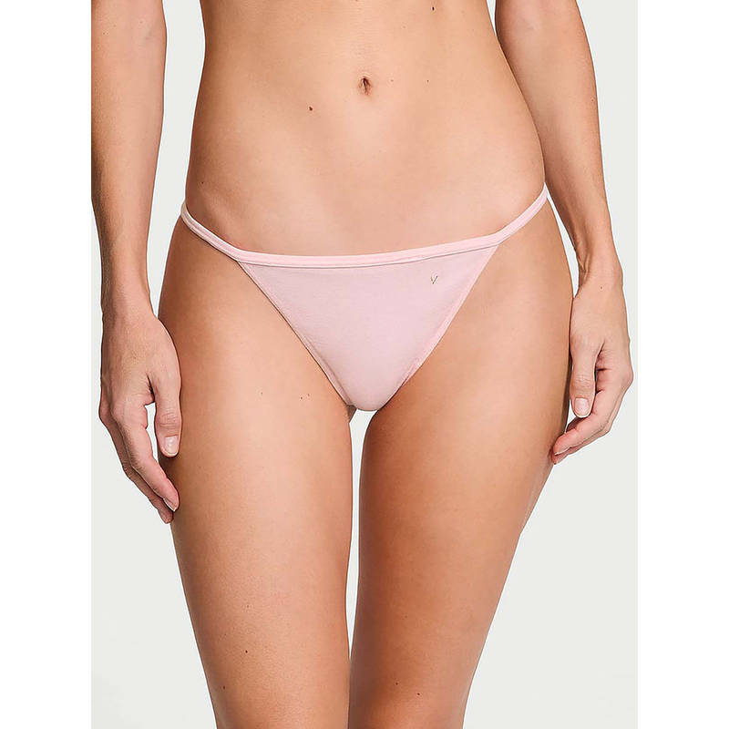 Victoria's Secret Stretch Cotton V-String Panty - Pink (XL)