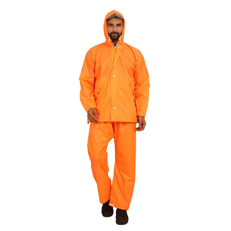 The Clownfish Bike Raincoat with Hood Top & Bottom set Orange (Set of 2) (2XL)
