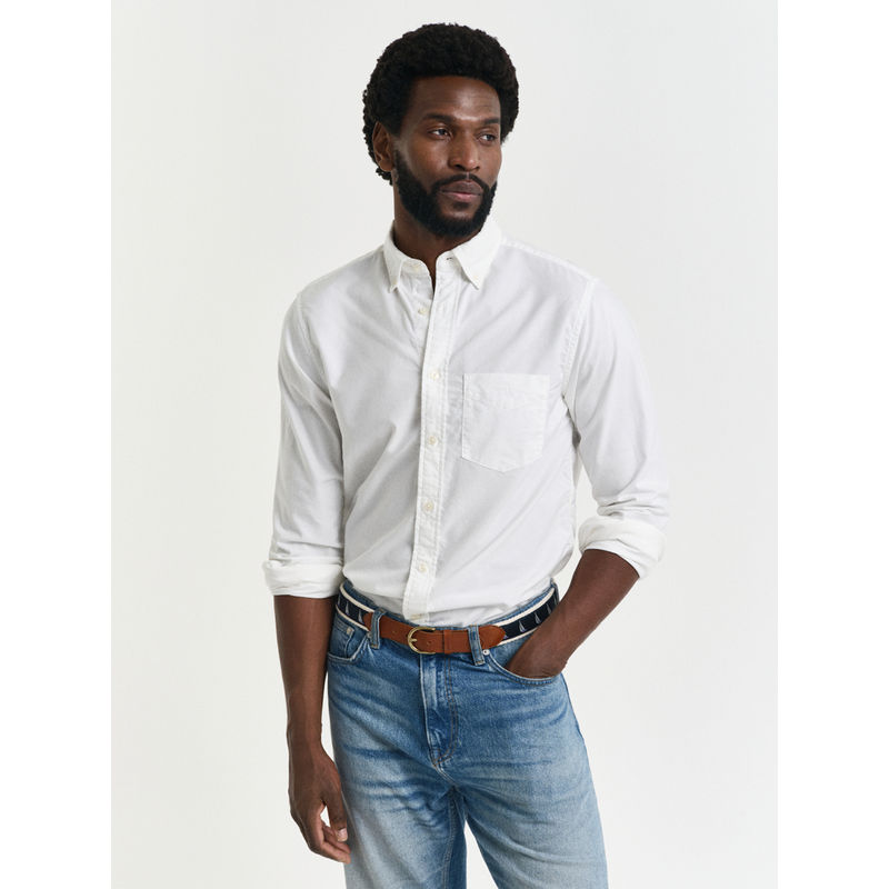 Gant Men Beige Solid Collar Shirt