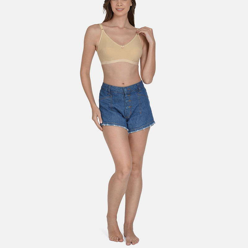 Mod & Shy Women Solid Non Cut And Sew Bra Beige (32B)