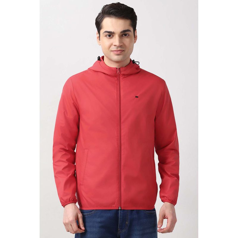 Peter England Red Solid Regular Fit Jacket (S)