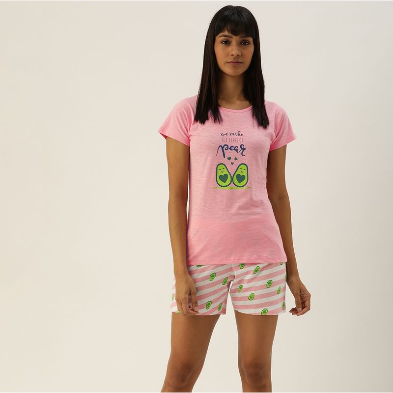 Clt.s Women Tshirt & Shorts Pink Buy Clt.s Women Tshirt & Shorts