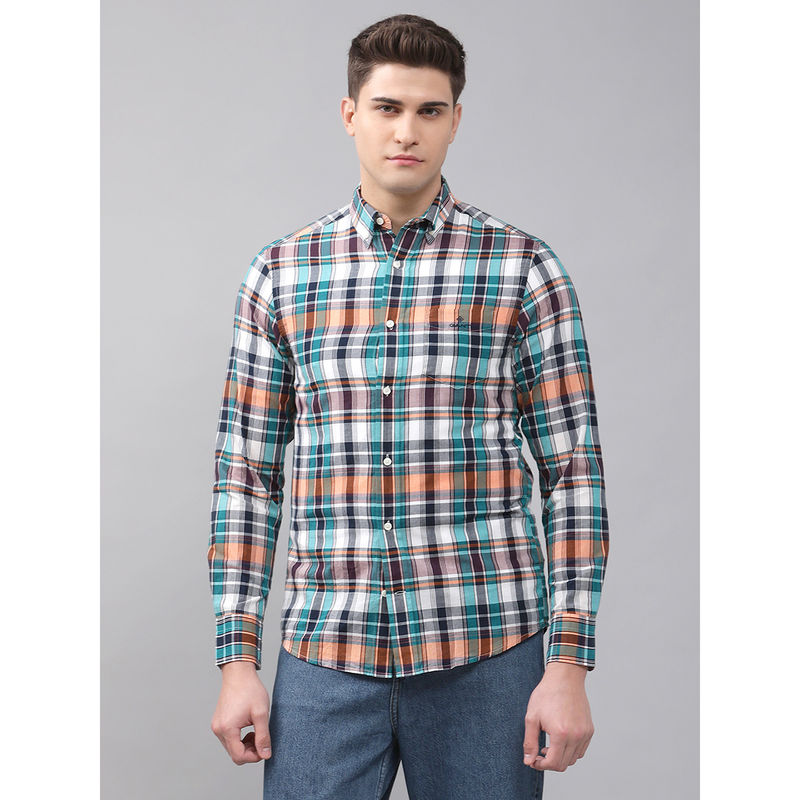 GANT Men Multi-Color Checks Regular Shirt (M)