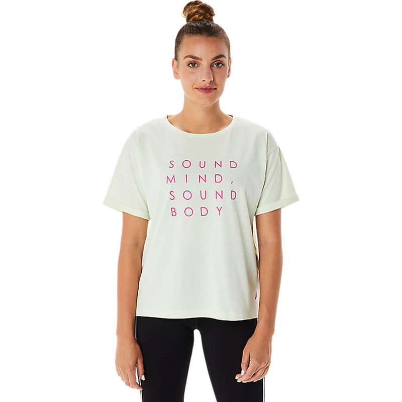 ASICS W Trng Core Relaxed Graphic Green Women's T-Shirt (XS)