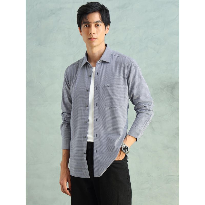 Arrow Men Blue Cotton Slim Fit Shirt (38)