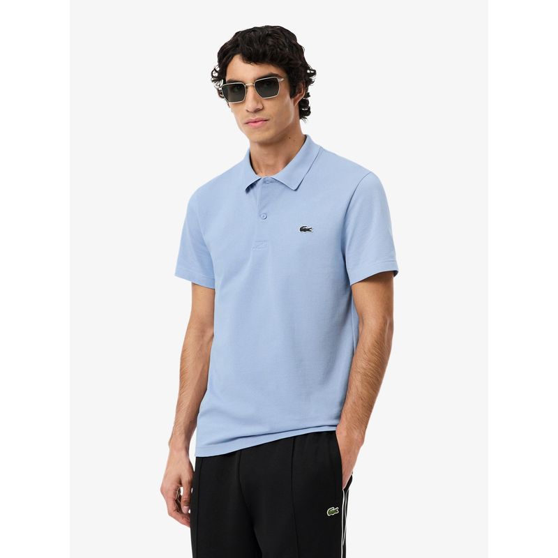 Lacoste Men Blue Regular Fit Cotton Blend Polo Shirt (S)
