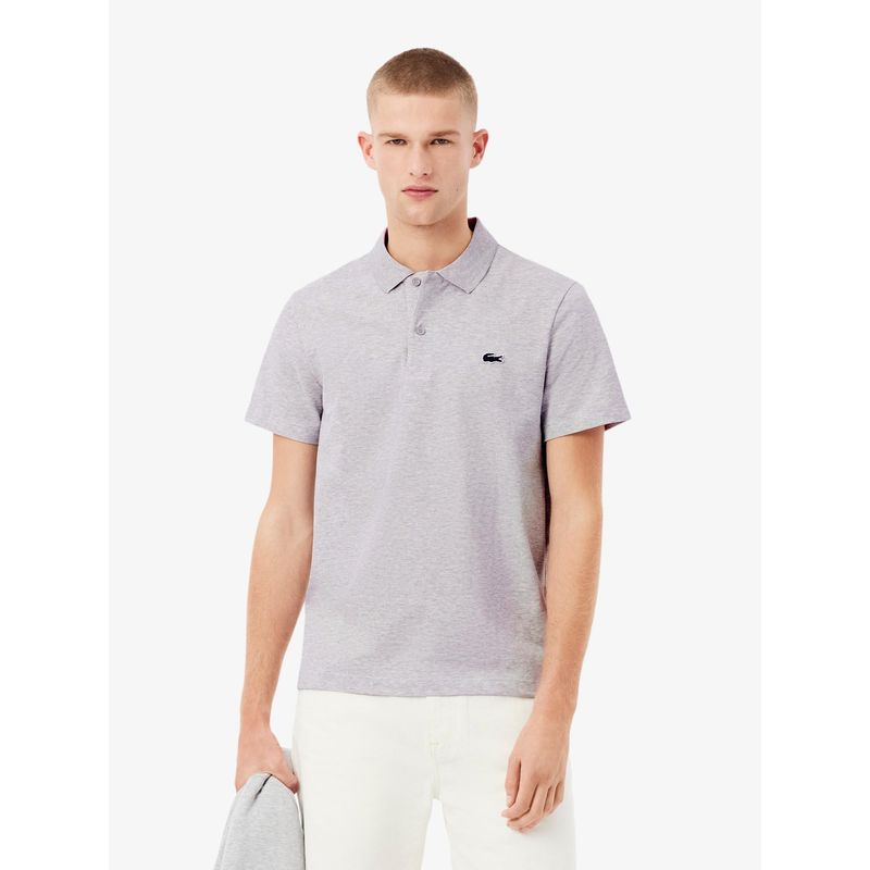 Lacoste Men Grey Regular Fit Cotton Blend Polo Shirt (S)
