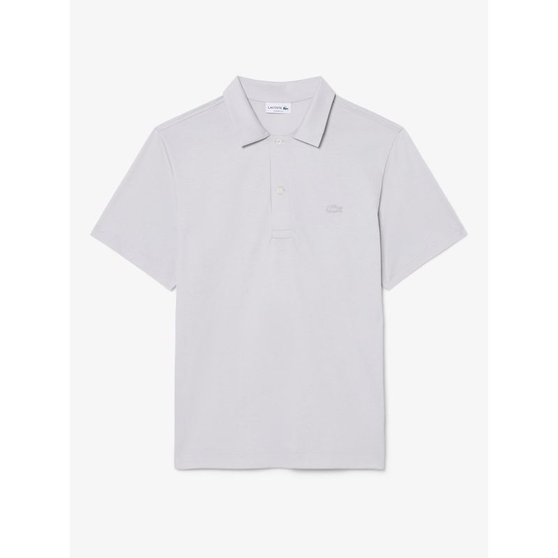 Lacoste Men White Paris Classic Fit Open Neck Embroidered Polo Shirt (S)