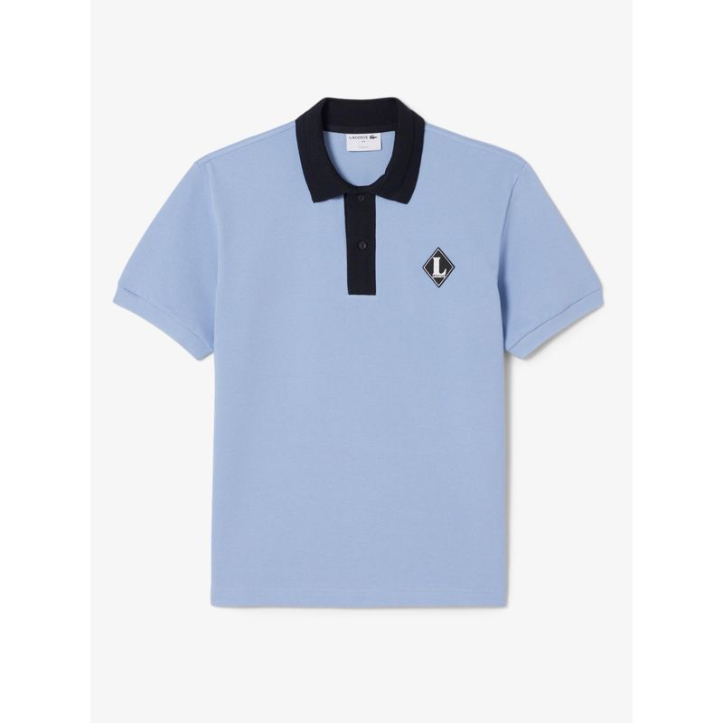 Lacoste Men Blue French Made Classic Fit Badge Polo Shirt (M)
