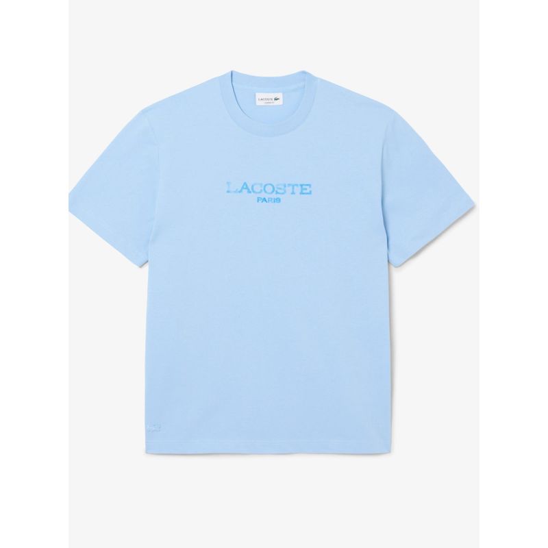 Lacoste Men Blue Printed Cotton T-shirt (S)