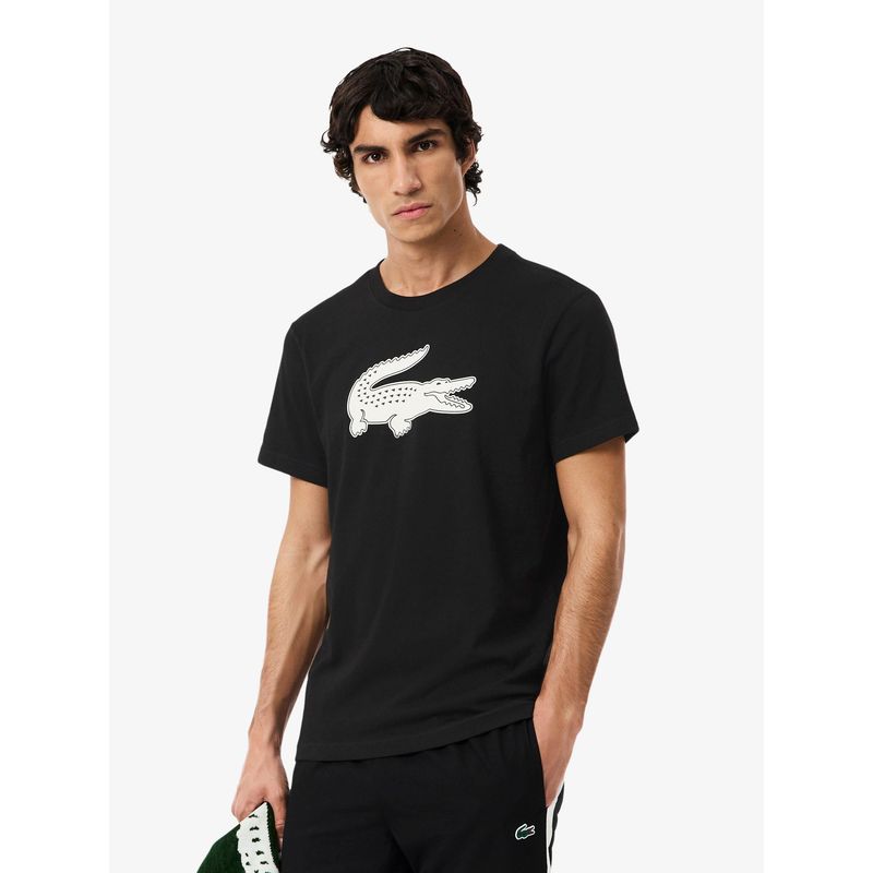 Lacoste Men Black Ultra Dry XXL Logo Sport T-shirt (S)