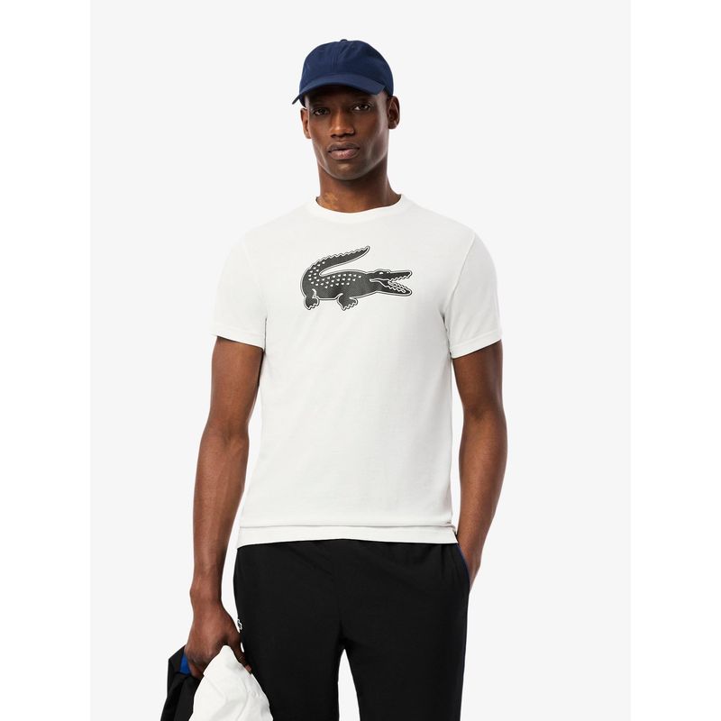 Lacoste Men White Ultra Dry XXL Logo Sport T-shirt (S)