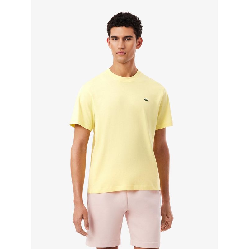 Lacoste Men Yellow Cotton T-shirt (S)