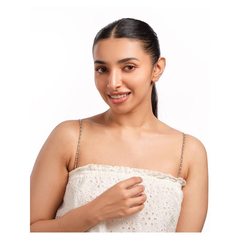 YUVANTA Silver Basic Beaded Bra Strap (XL)
