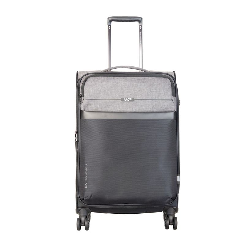 VIP Medium Trolley with 8 Wheels on Suitcase, 360 Degree Spin Grey Luggage Bag (M)