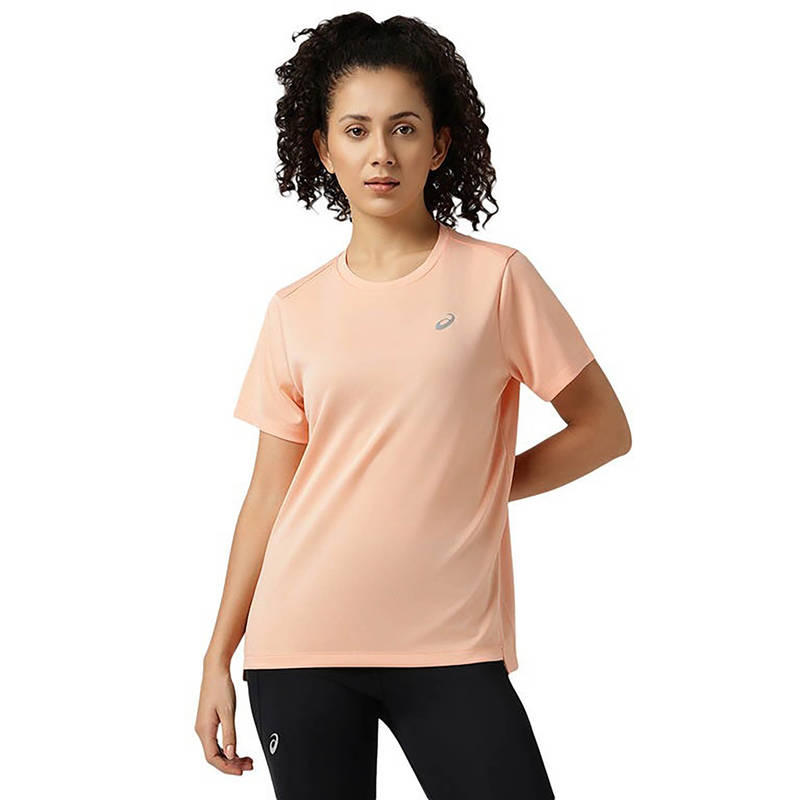 ASICS Peach Slant Seam Motion Ss T-Shirt (XS)